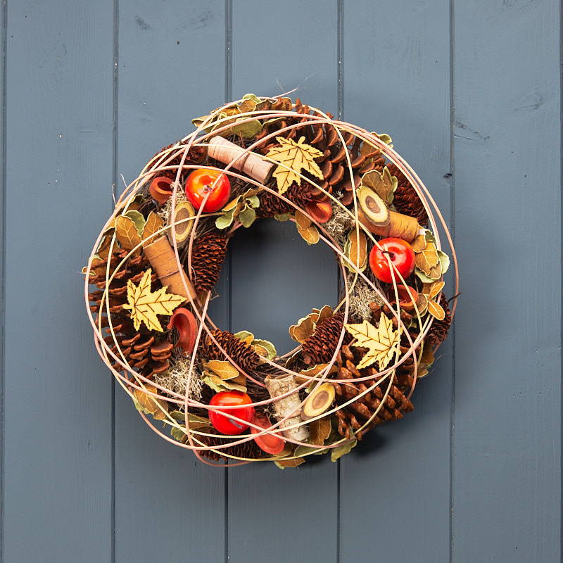 Autumn Wreath with Fruit and Cones detail page